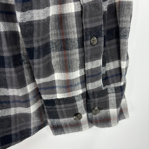 Eddie Bauer Mens XXL Button Front Shirt Bristol Flannel Smoke Gray Long Sleeves - Picture 7 of 10